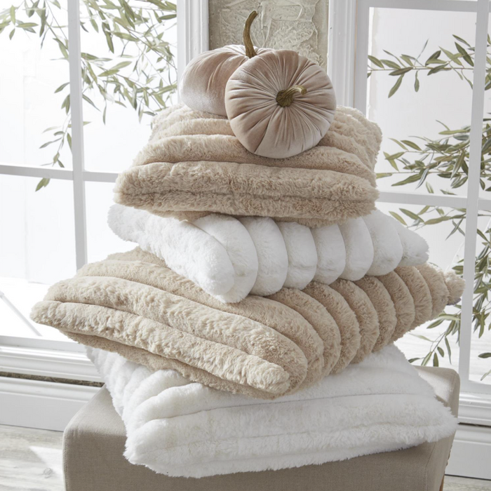 18 Inch Tan Vegan Fur Pillow