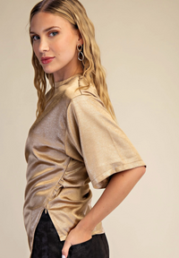 Asymmetric Hem Short Sleeve