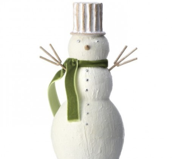 11" RESIN WOOD SNOWMAN W/SCARF