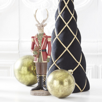 15 Inch Resin Deer Soldier Holding Teddy Bear