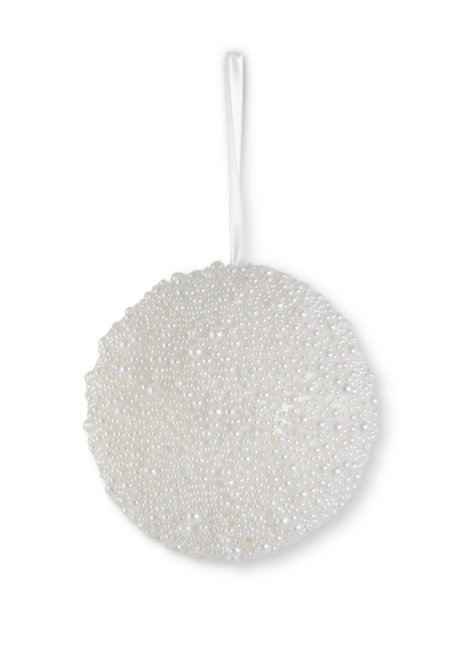 Round White Pearl Beaded Ornament