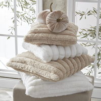 24 Inch Tan Vegan Fur Pillow