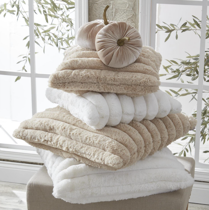 24 Inch Tan Vegan Fur Pillow