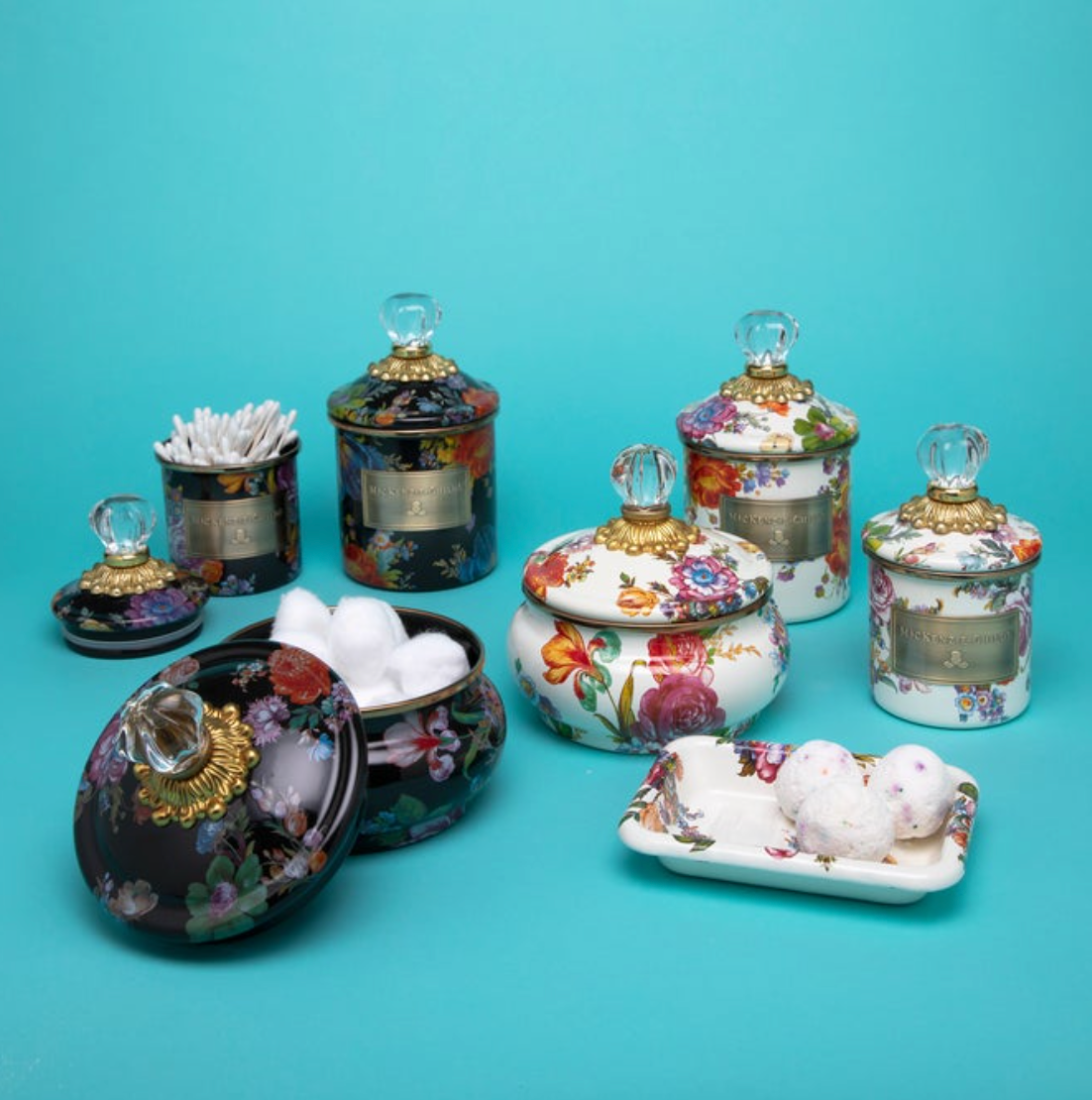 Flower Market Mini Canister - White