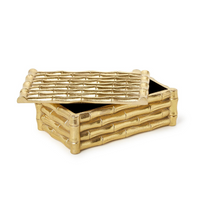 Gold Bamboo Box with Velvet Lining