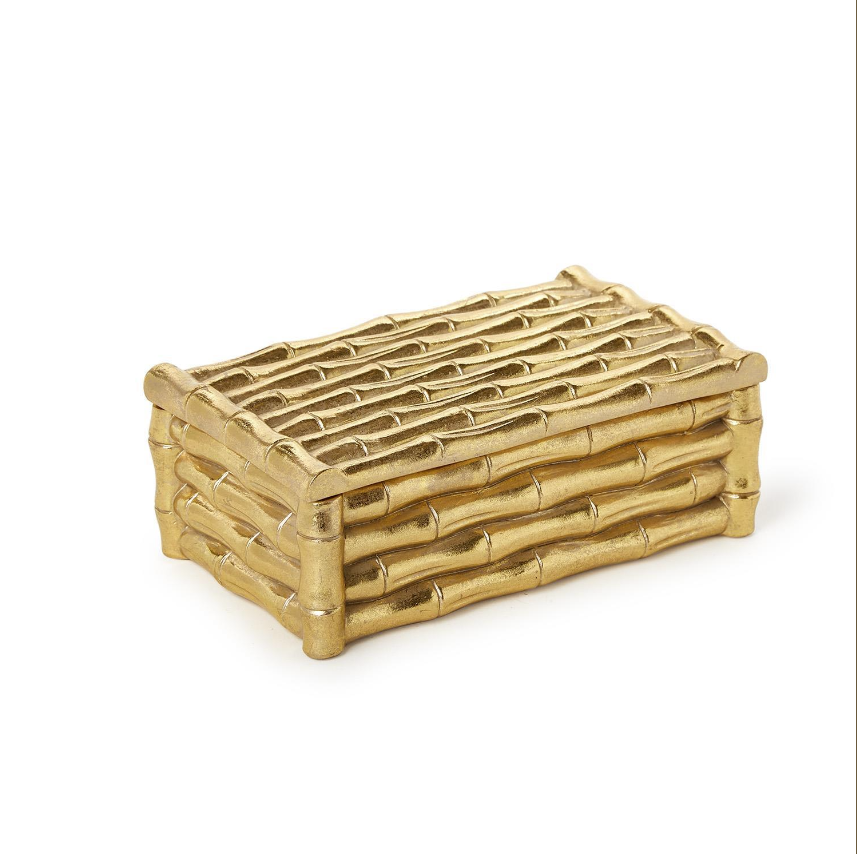 Gold Bamboo Box with Velvet Lining
