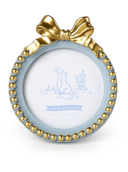 Golden Bow 4" x 4" Round Photo Frame