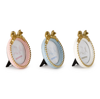 Golden Bow 4" x 4" Round Photo Frame
