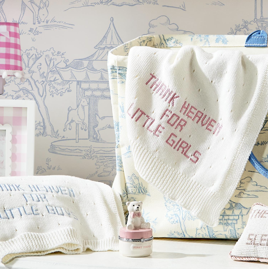 Thank Heaven 30" x 40" Soft Knit Blanket with Embroidery