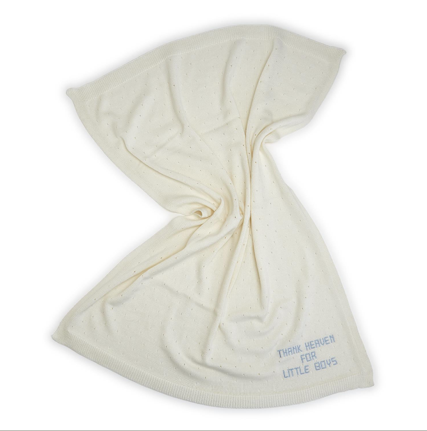 Thank Heaven 30" x 40" Soft Knit Blanket with Embroidery