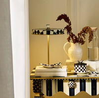 Courtly Check LED Rechargeable Disk Table Lamp