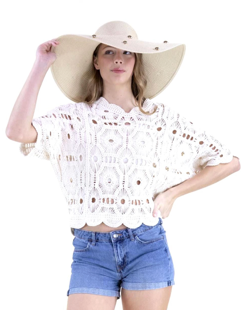 Glam Studed Floppy Hat