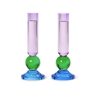 Glass Taper Candlestick Candleholders