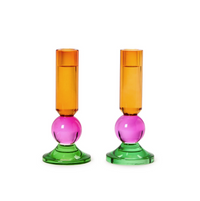 Glass Taper Candlestick Candleholders