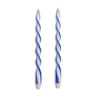 Twist and Glow Set of 2 Blue Ribbon 15 3/4" Twist Taper Candles