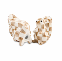 Mocha Check Squirrel Salt & Pepper Set