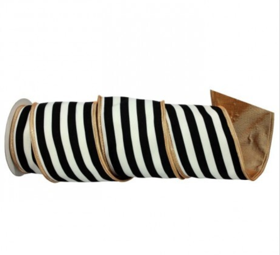 5Y COTTON W/LAME STRIPE RIBBON