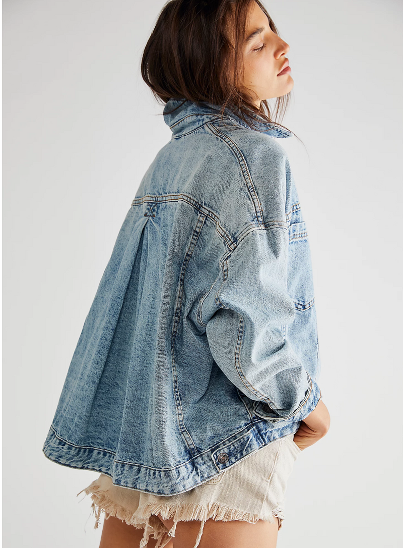 Free People Opal Swing Denim Jacket Ocean Night SM (Women's 4-6)