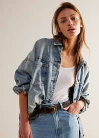 Free People Opal Swing Denim Jacket Ocean Night SM (Women's 4-6)