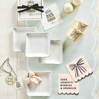 Scalloped Cocktail Napkins - Pink Bow