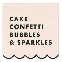 Scalloped Cocktail Napkins - Pink Bow