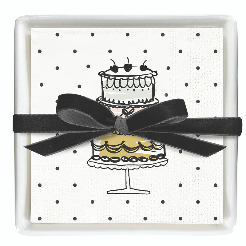 Ceramic Napkin Tray + Napkins