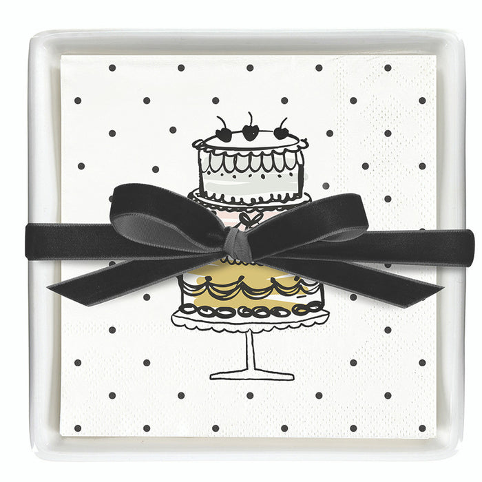Ceramic Napkin Tray + Napkins
