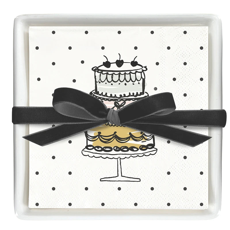 Ceramic Napkin Tray + Napkins