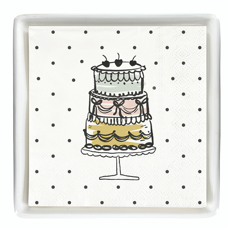 Ceramic Napkin Tray + Napkins