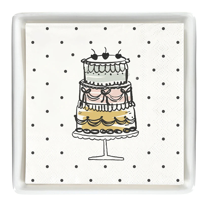 Ceramic Napkin Tray + Napkins