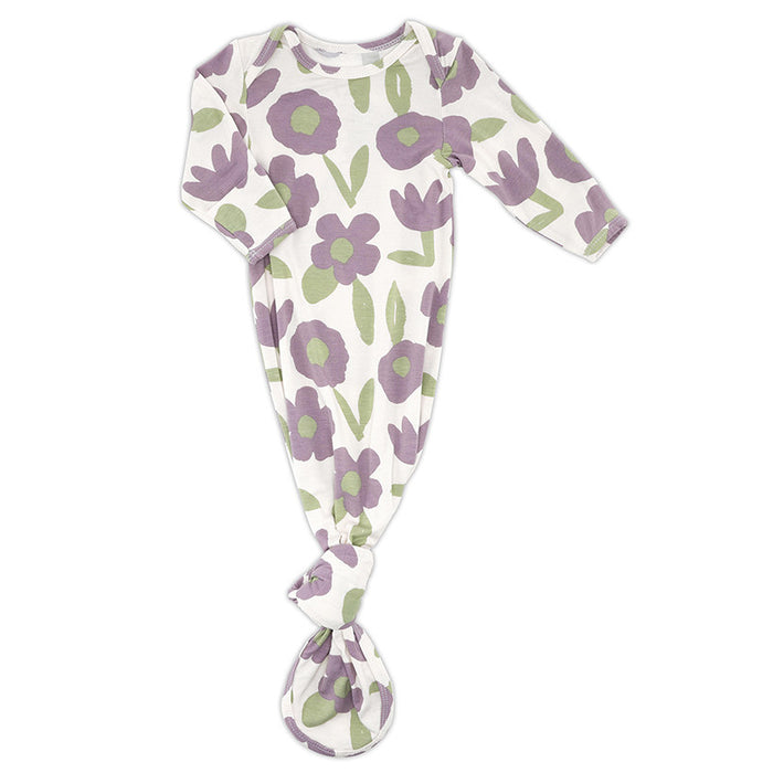 Knotted Gown - Purple Floral (0-3 mos.)