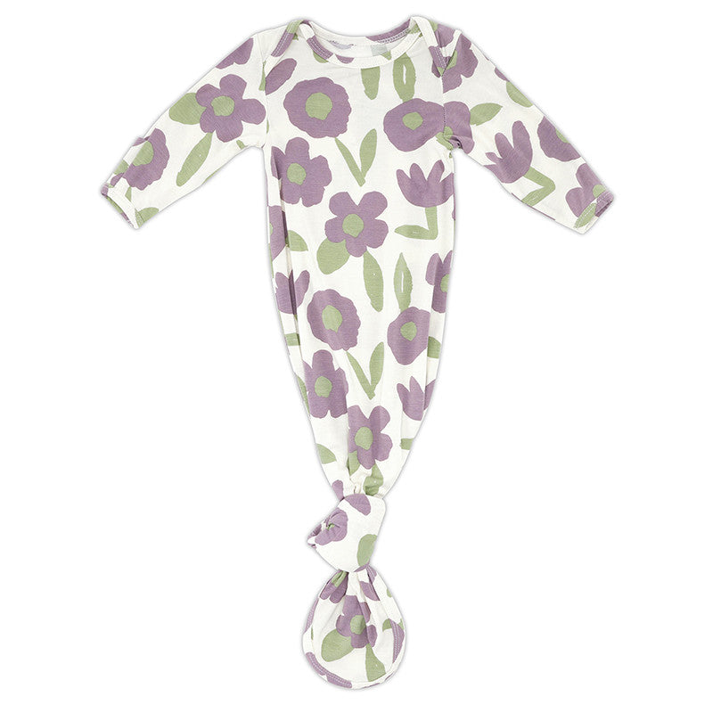 Knotted Gown - Purple Floral (0-3 mos.)
