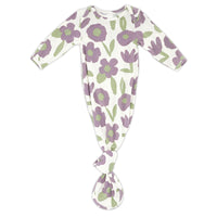 Knotted Gown - Purple Floral (0-3 mos.)