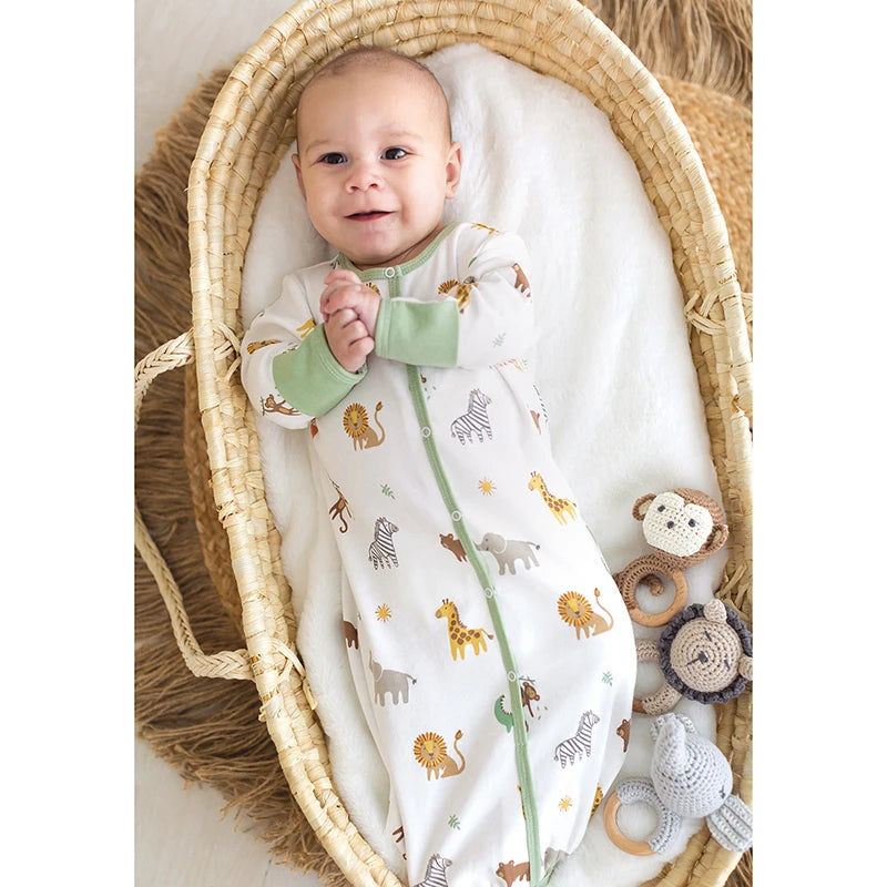 Newborn Gown - Safari  0-6mos.