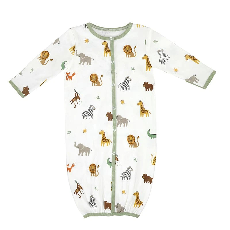 Newborn Gown - Safari  0-6mos.