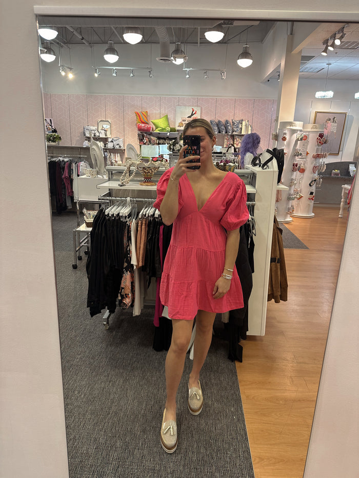 Hot Pink Cotton Dress