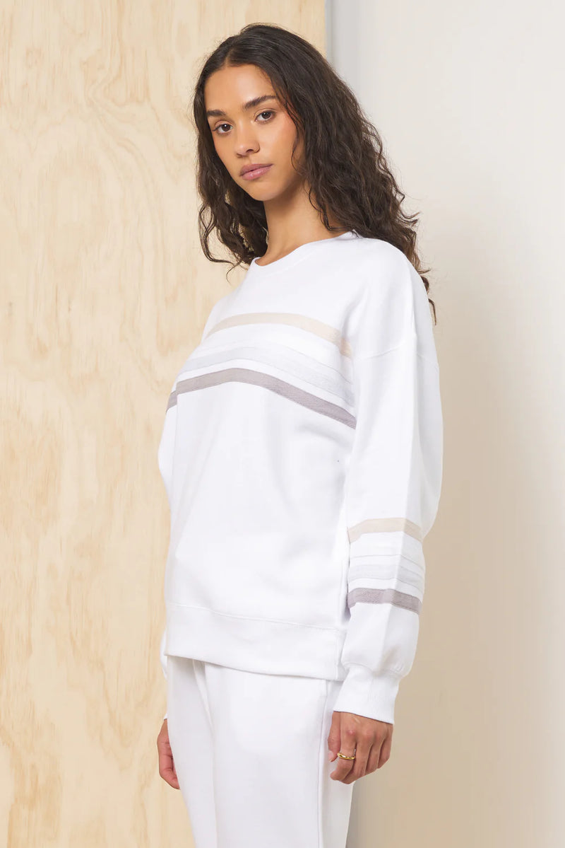 Stripe Burnout Fleece Crewneck