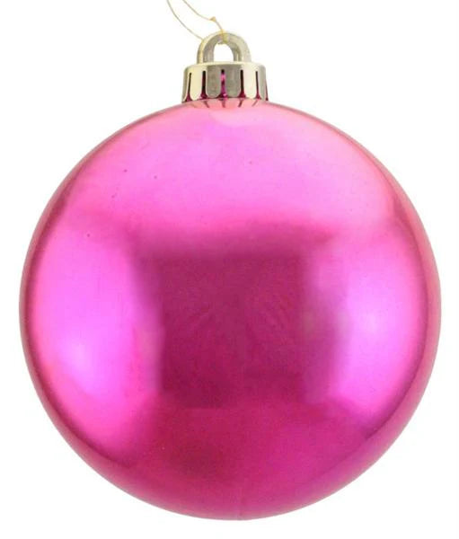 10 Inch Shiny Fuchsia Smooth Ornament Ball