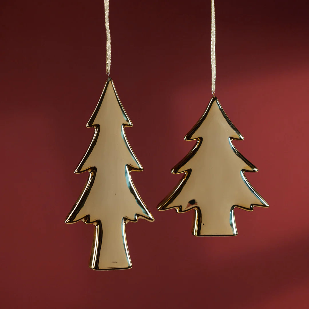 Ceramic Tree Ornament - Gold - 4.25 in