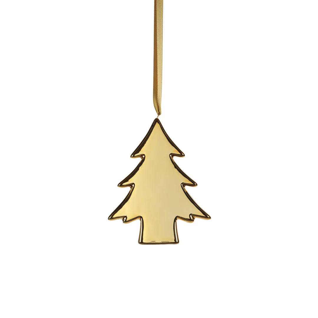 Ceramic Tree Ornament - Gold - 4.25 in