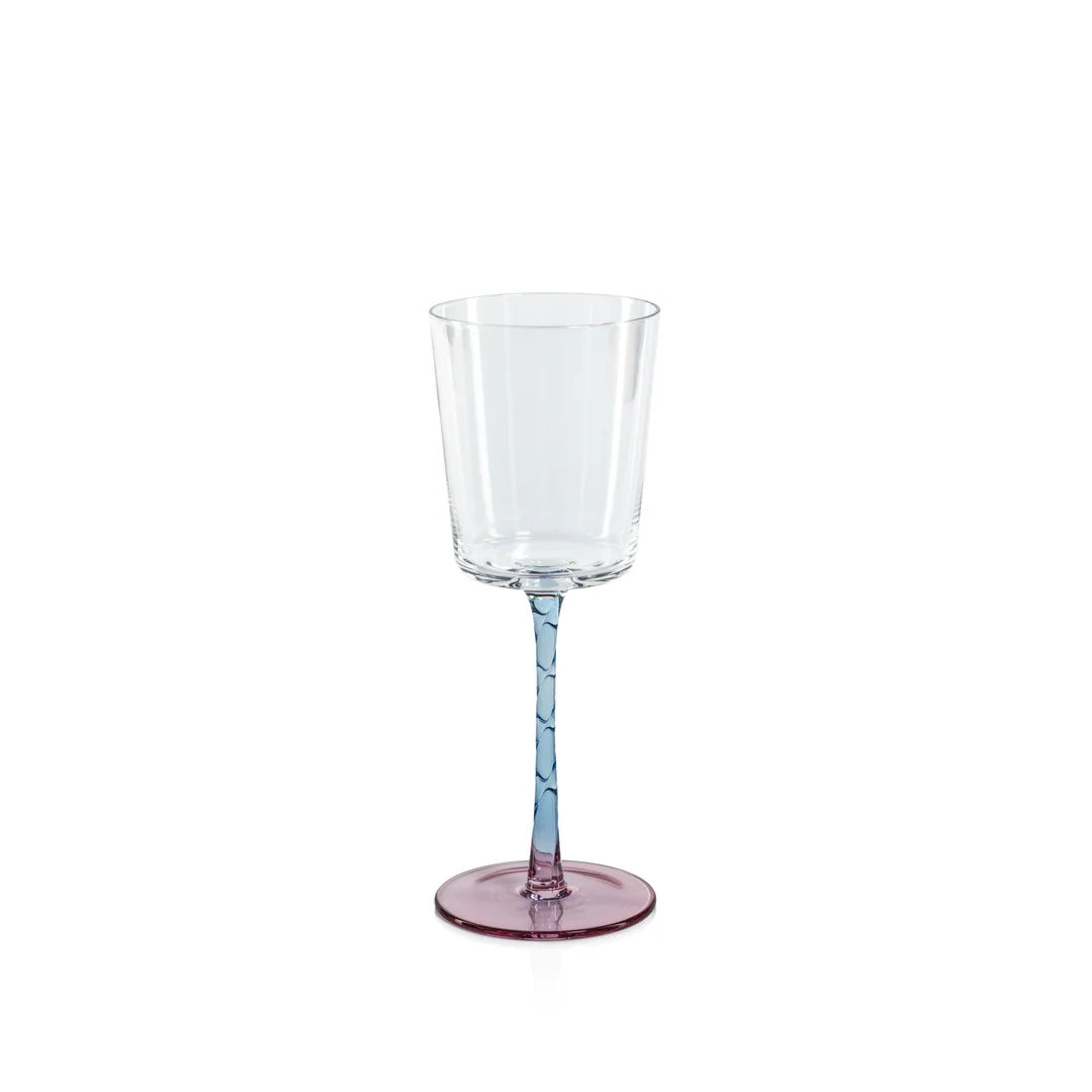 Vicenza Glassware - Pink and Blue - White Wine Glass