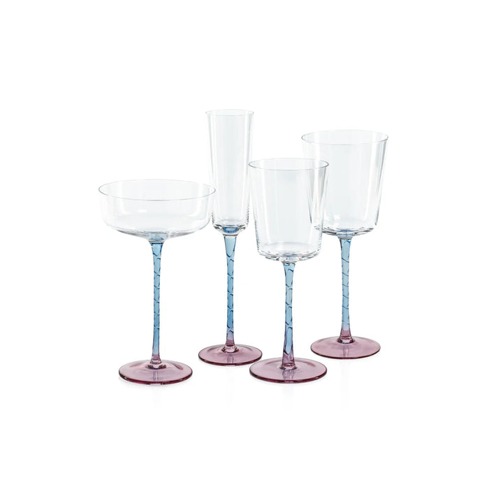 Vicenza Glassware - Pink and Blue - White Wine Glass