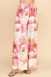 Print Woven Wide Leg Pants