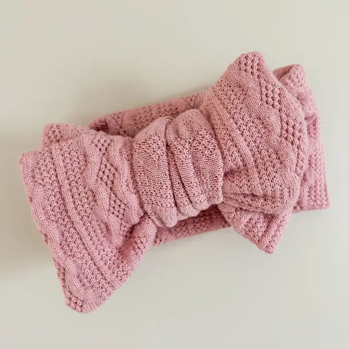 Knit Oversized Bow - Pink