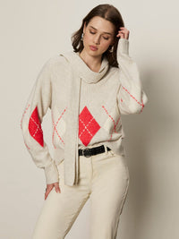 Argyle Scarf Sweater Tulip Multi Argyle