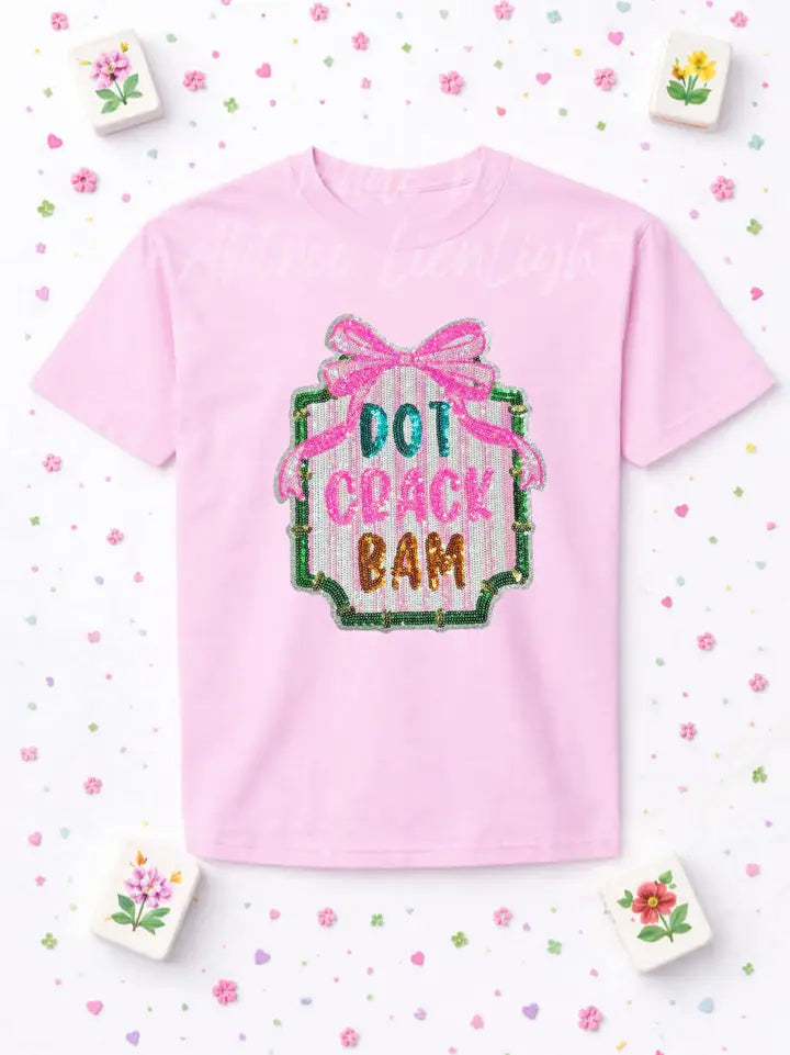 Dot Crack Bam Mahjong Sequin Tshirt
