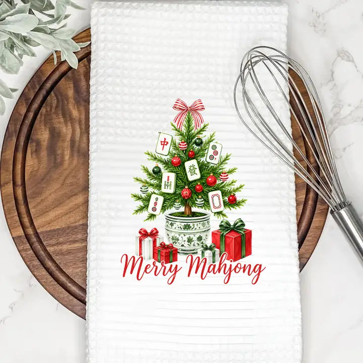 Mahjong Waffle Tea Towel