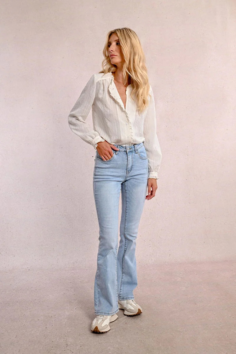 Ladies Light Denim Wide leg Jeans