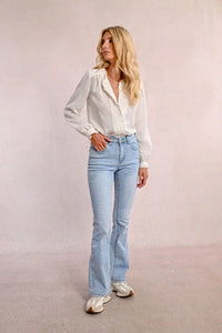 Ladies Light Denim Wide leg Jeans