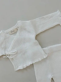 Ribbed Kimono Set | Milk   0-3 Mos.